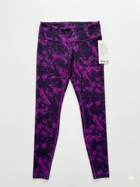 Lululemon Tie Dye Wunder Under Pant Black Purple Pink size 10 new with tags